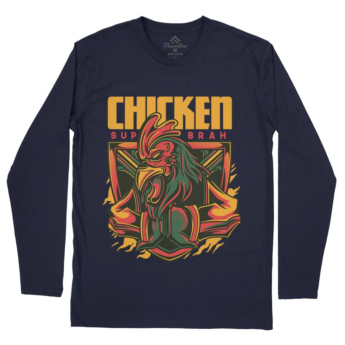 Chicken Mens Long Sleeve T-Shirt Animals D723
