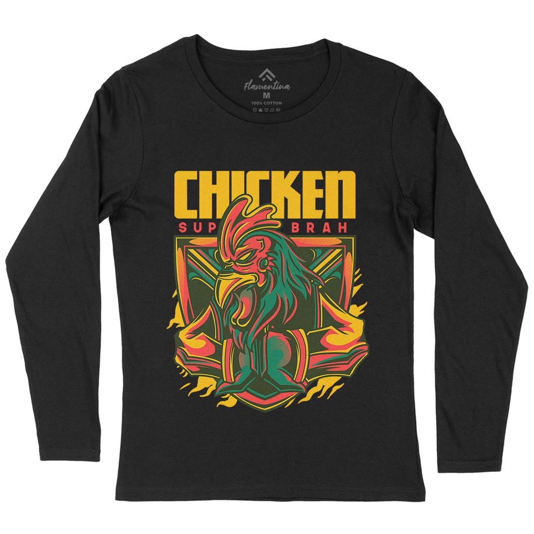 Chicken Womens Long Sleeve T-Shirt Animals D723