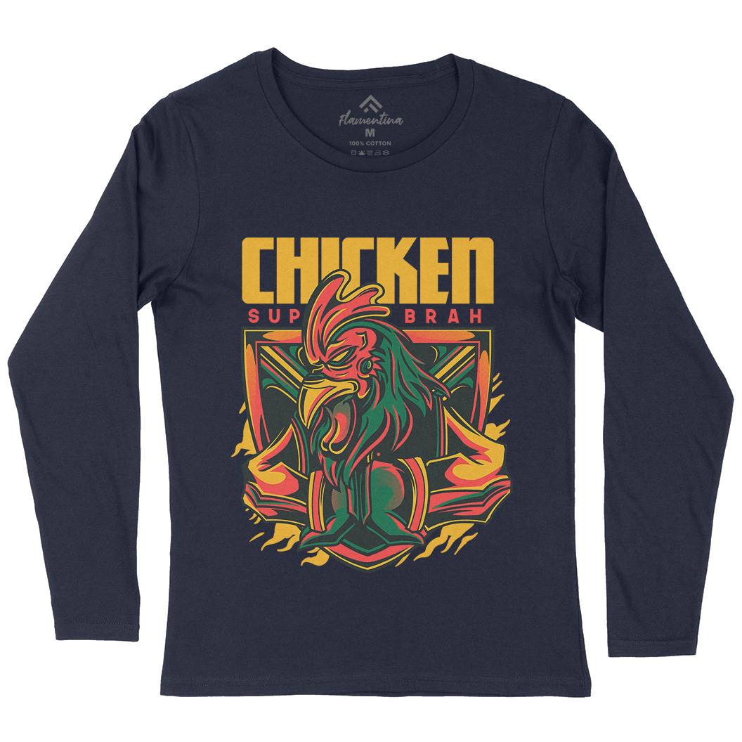 Chicken Womens Long Sleeve T-Shirt Animals D723