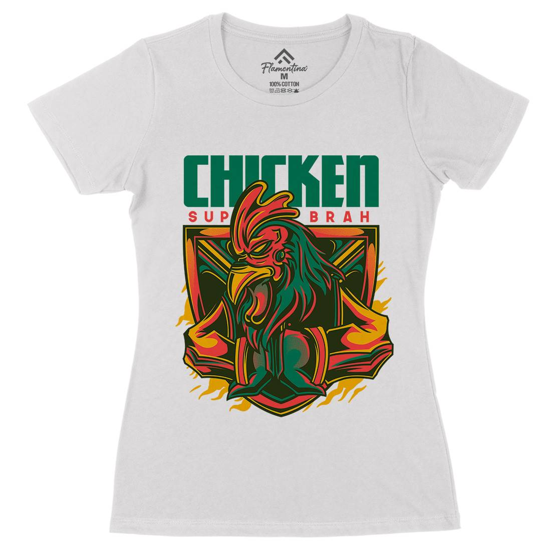 Chicken Womens Organic Crew Neck T-Shirt Animals D723