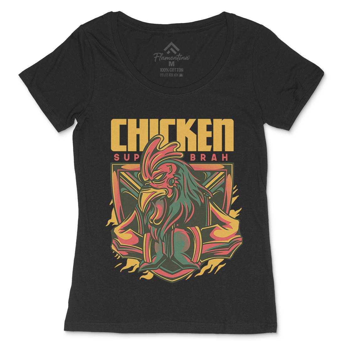 Chicken Womens Scoop Neck T-Shirt Animals D723