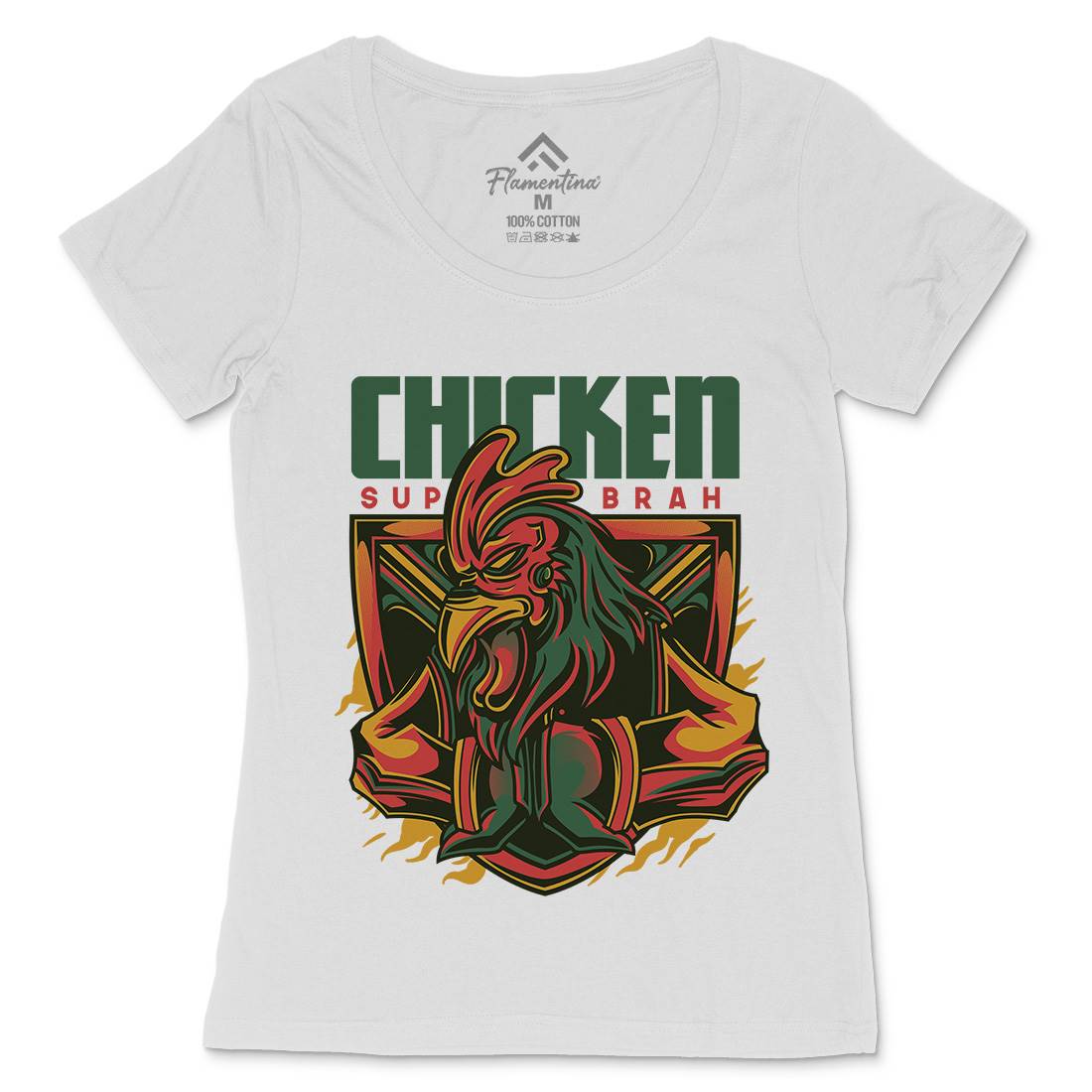 Chicken Womens Scoop Neck T-Shirt Animals D723