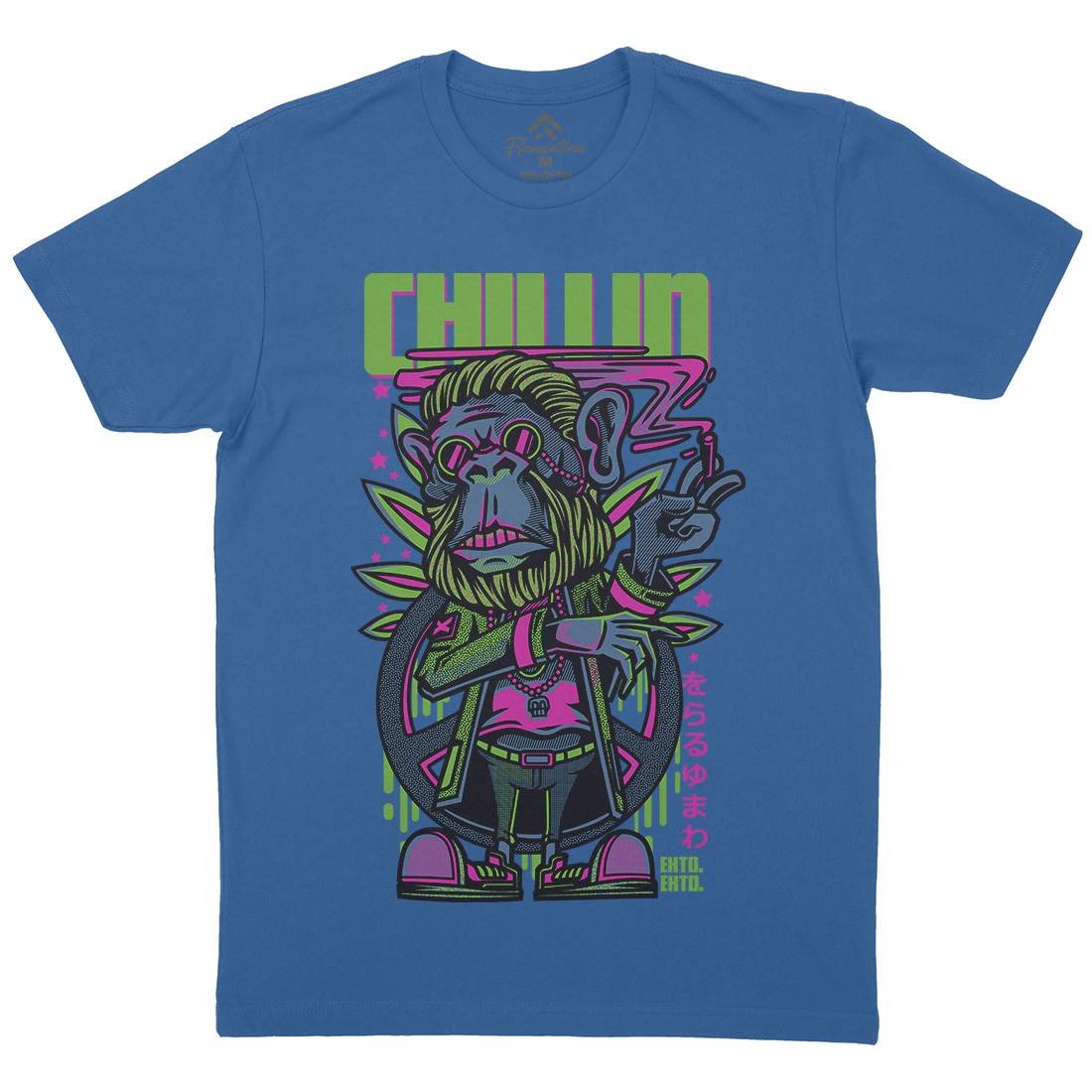 Chillin Ape Mens Crew Neck T-Shirt Animals D724
