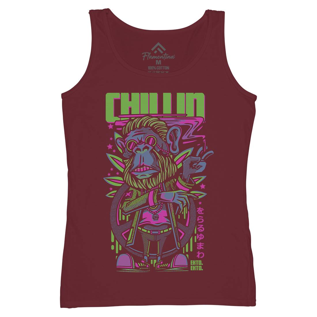 Chillin Ape Womens Organic Tank Top Vest Animals D724