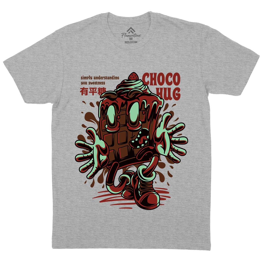Choco Hug Mens Organic Crew Neck T-Shirt Food D725