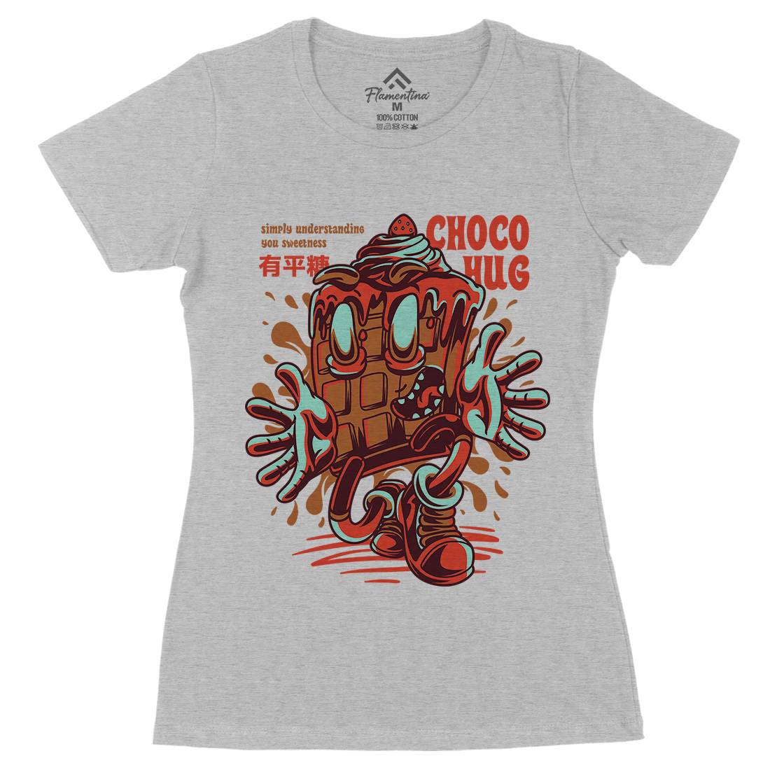 Choco Hug Womens Organic Crew Neck T-Shirt Food D725