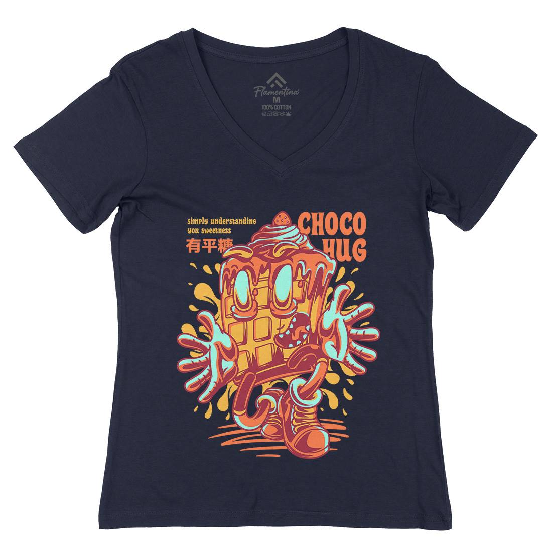 Choco Hug Womens Organic V-Neck T-Shirt Food D725
