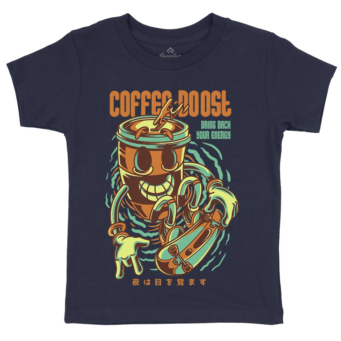 Coffee Boost Kids Crew Neck T-Shirt Drinks D726