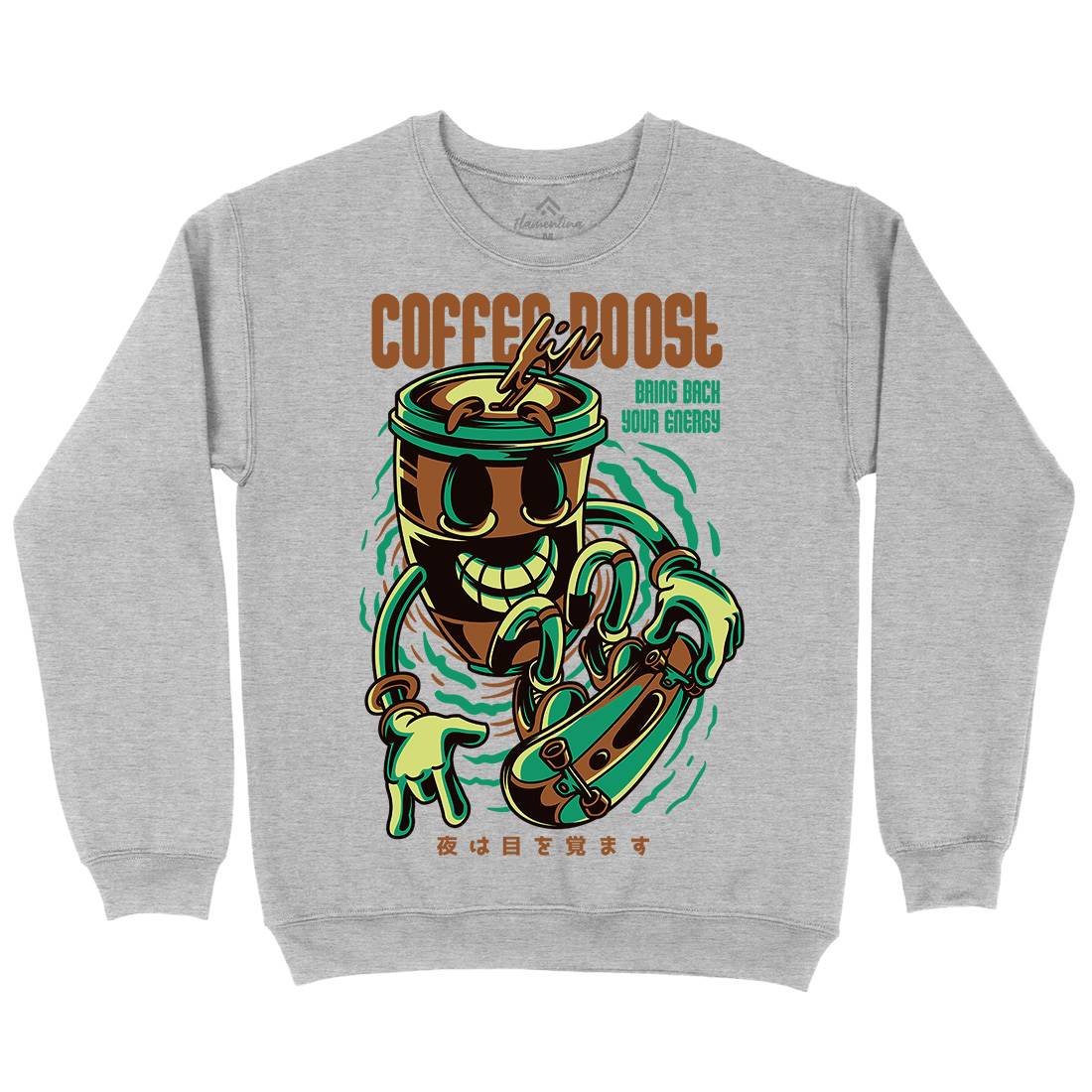 Coffee Boost Kids Crew Neck Sweatshirt Drinks D726