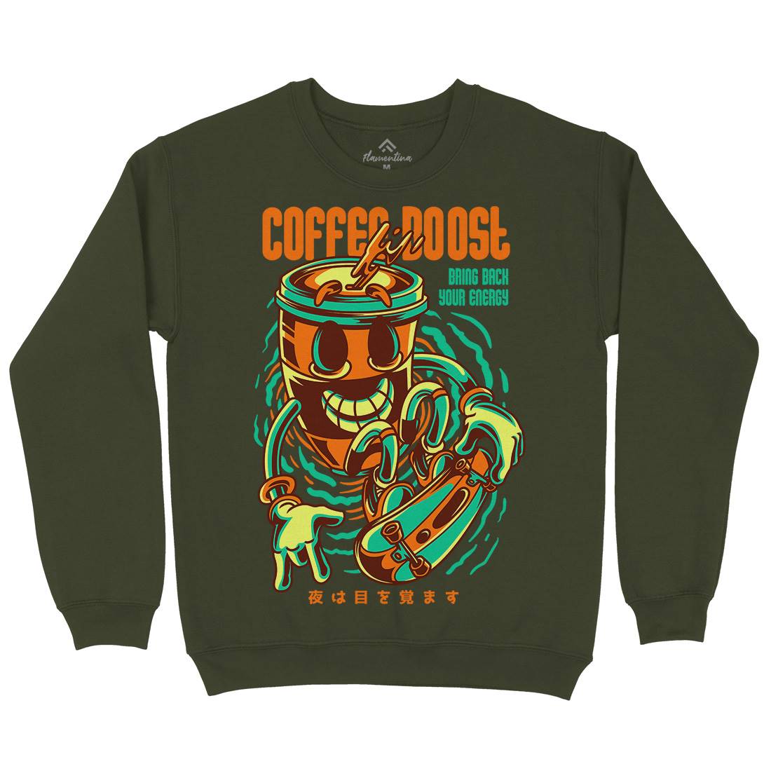 Coffee Boost Mens Crew Neck Sweatshirt Drinks D726