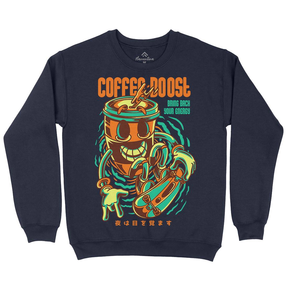Coffee Boost Mens Crew Neck Sweatshirt Drinks D726