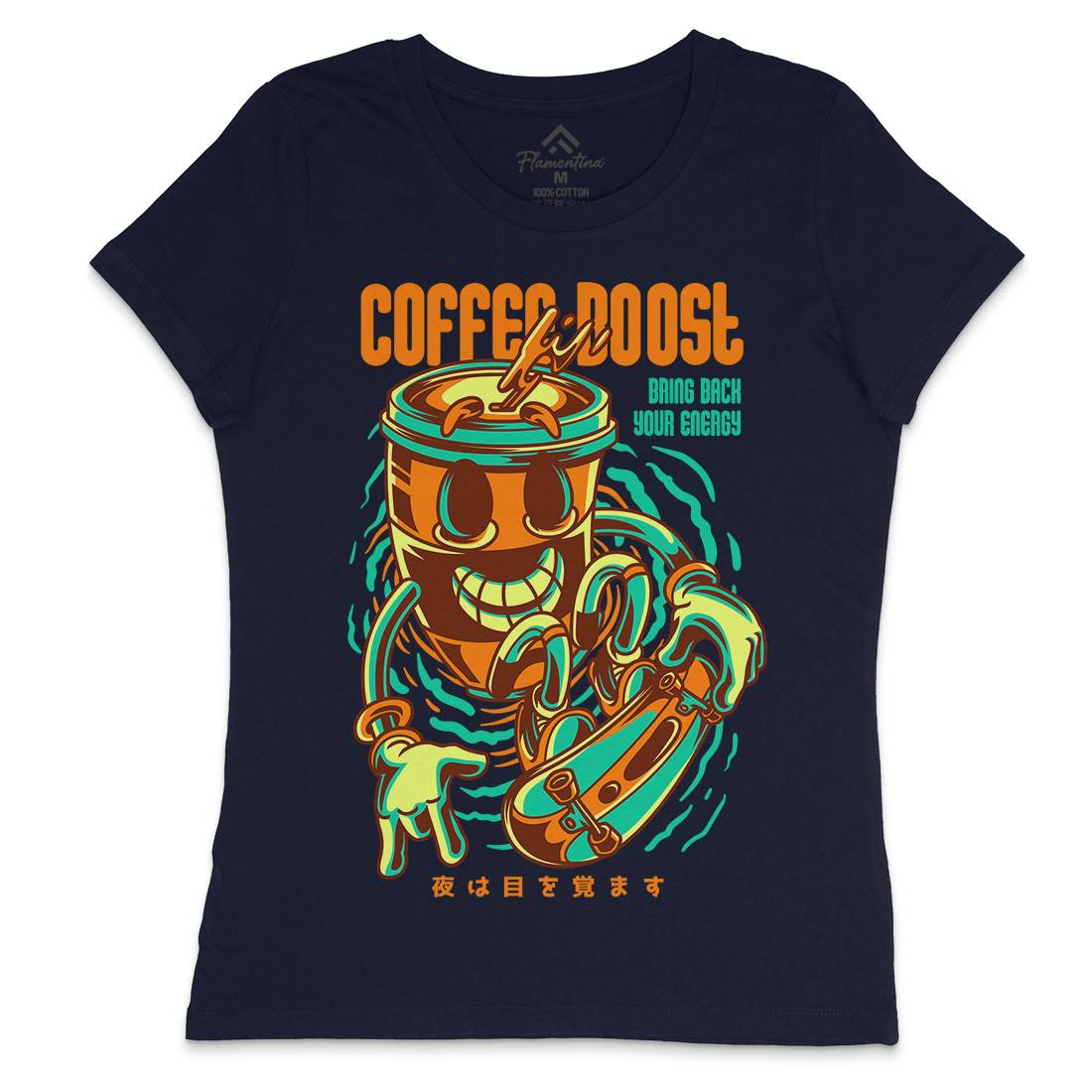 Coffee Boost Womens Crew Neck T-Shirt Drinks D726