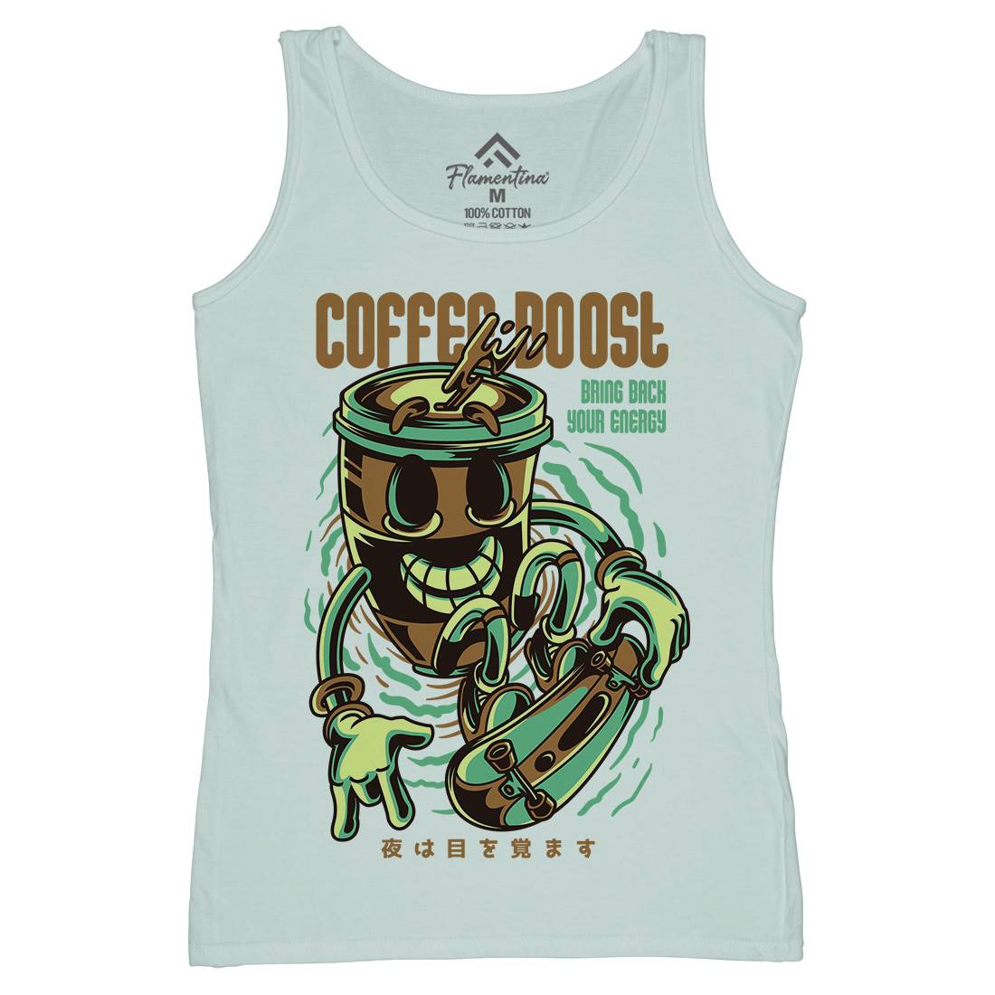 Coffee Boost Womens Organic Tank Top Vest Drinks D726