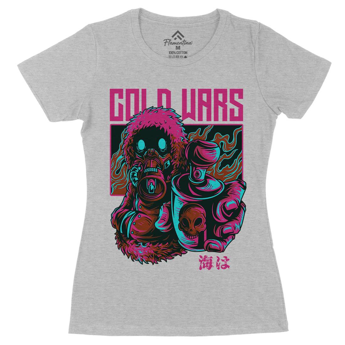 Cold Wars Womens Organic Crew Neck T-Shirt Graffiti D727