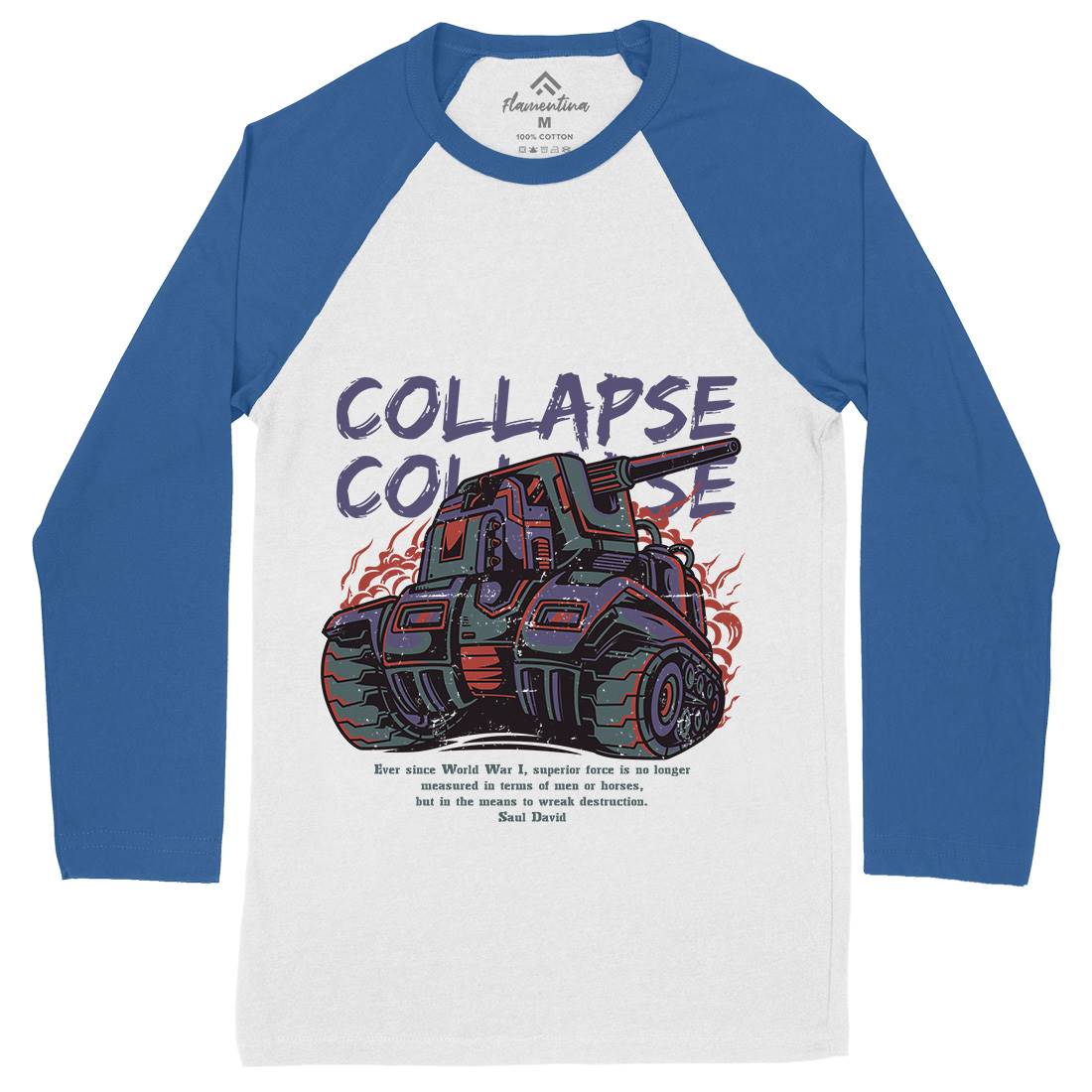 Collapse Mens Long Sleeve Baseball T-Shirt Army D728