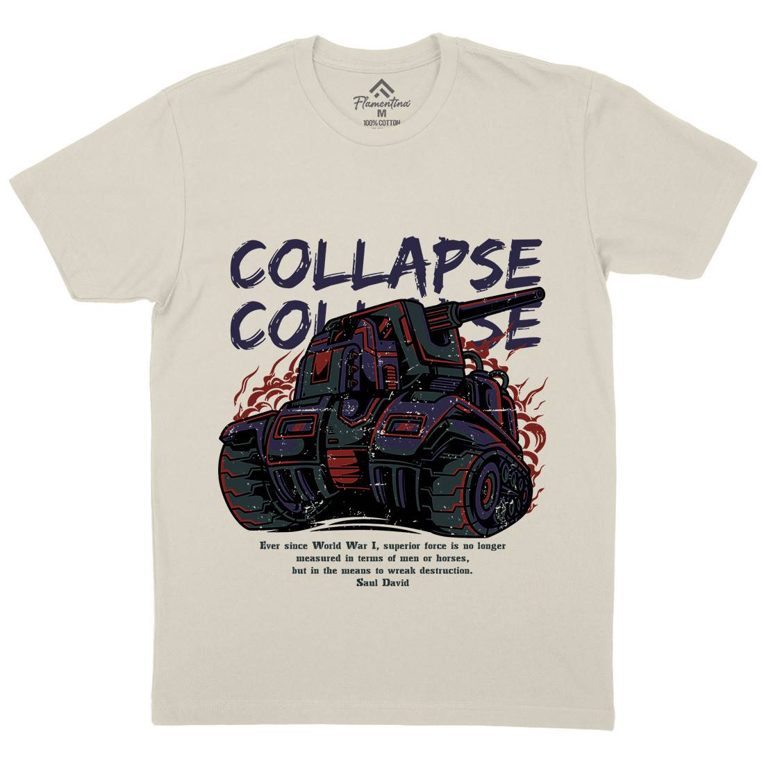 Collapse Mens Organic Crew Neck T-Shirt Army D728