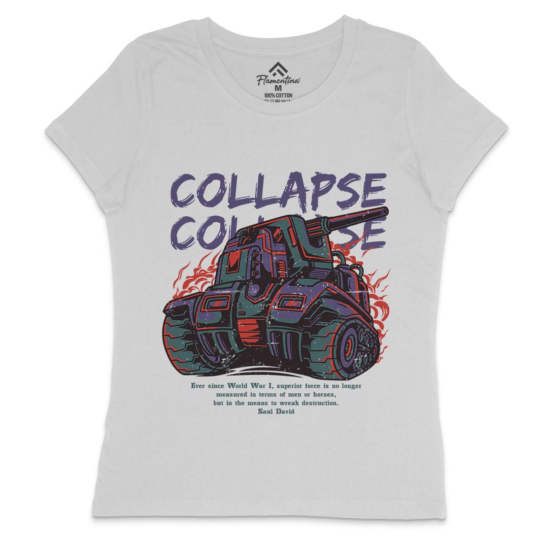 Collapse Womens Crew Neck T-Shirt Army D728