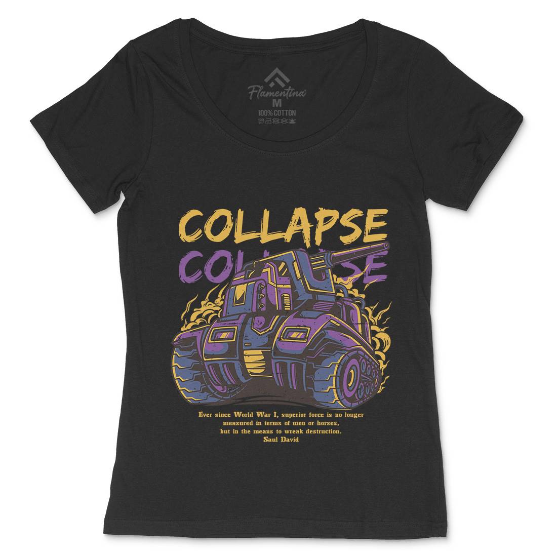 Collapse Womens Scoop Neck T-Shirt Army D728