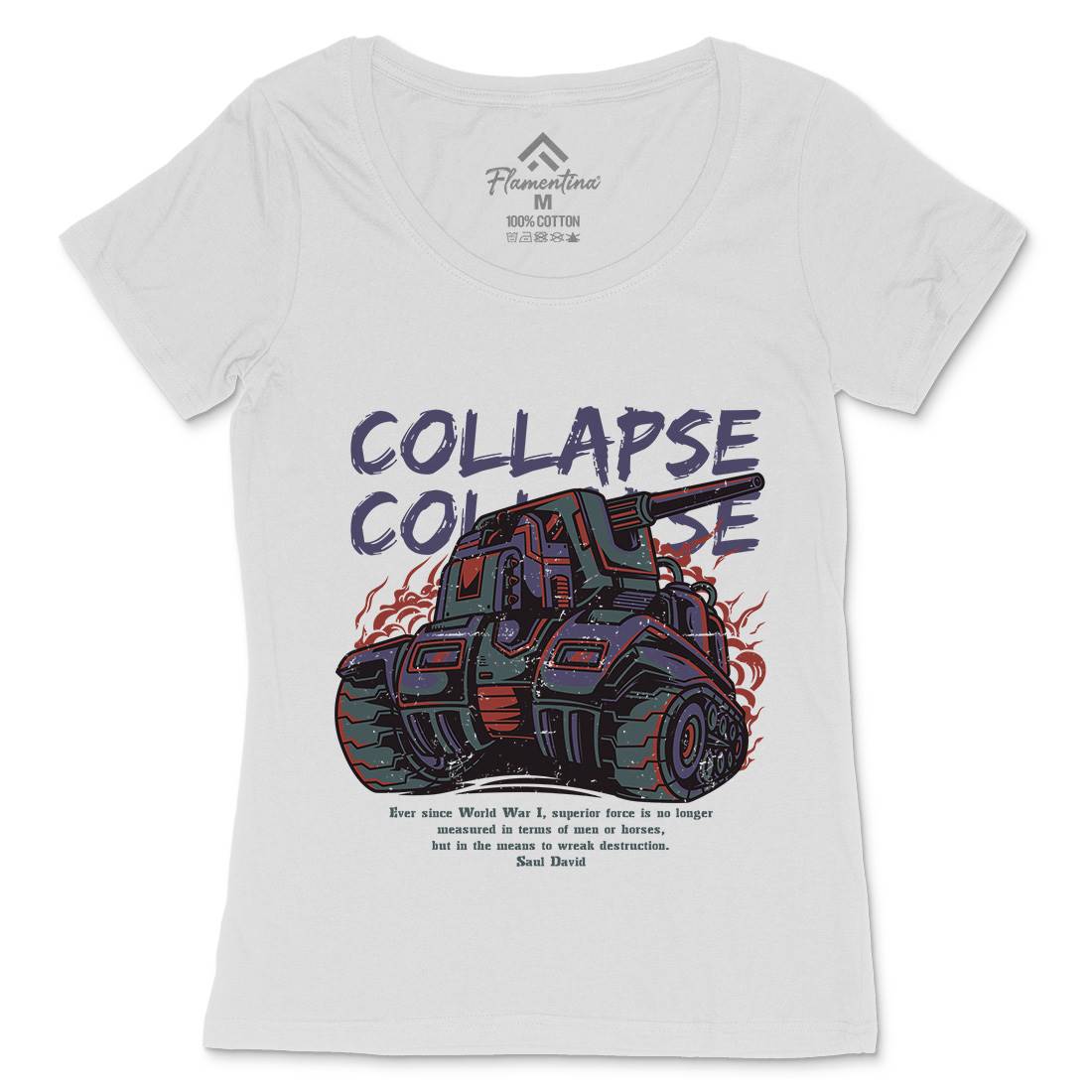 Collapse Womens Scoop Neck T-Shirt Army D728
