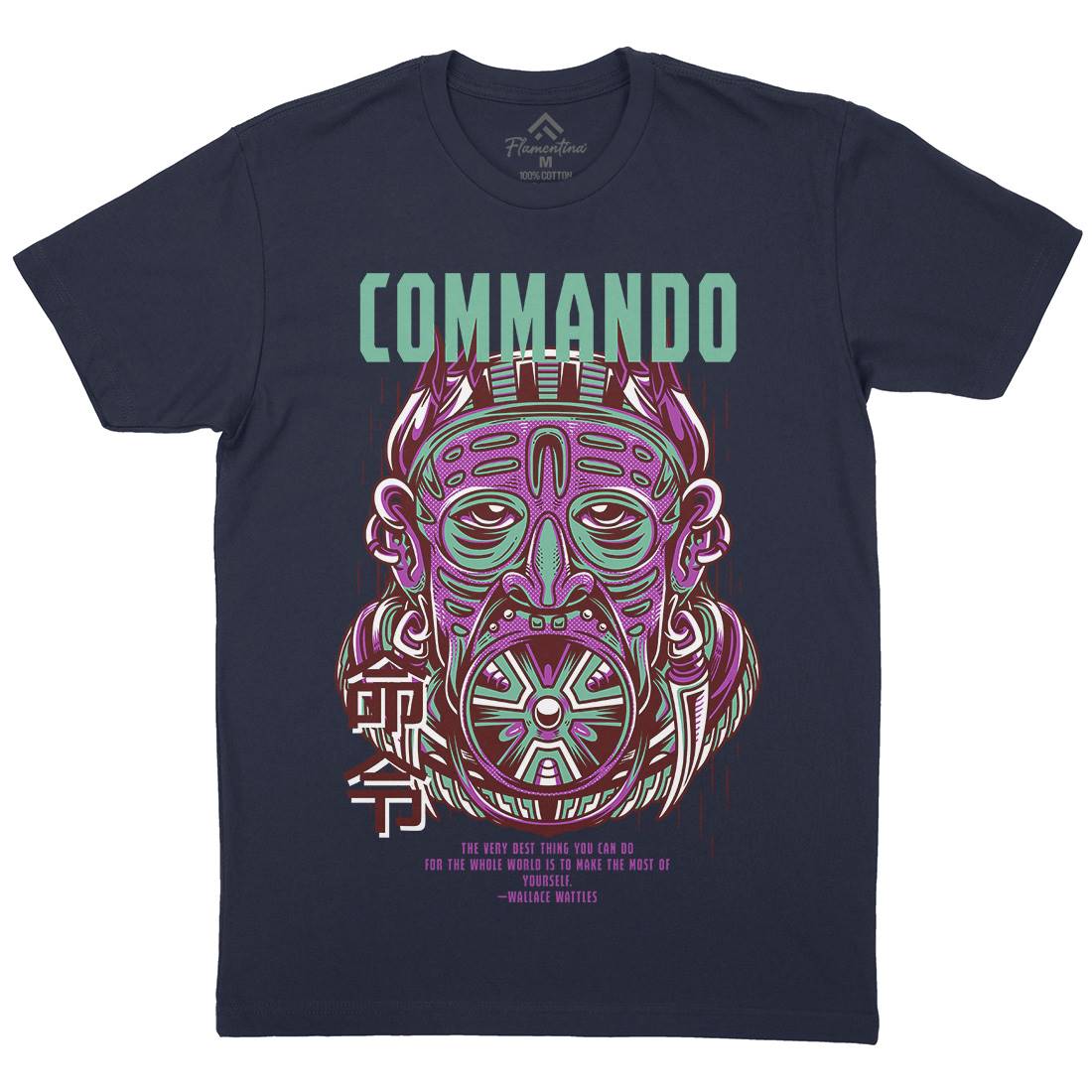 Commando Mens Crew Neck T-Shirt Army D731