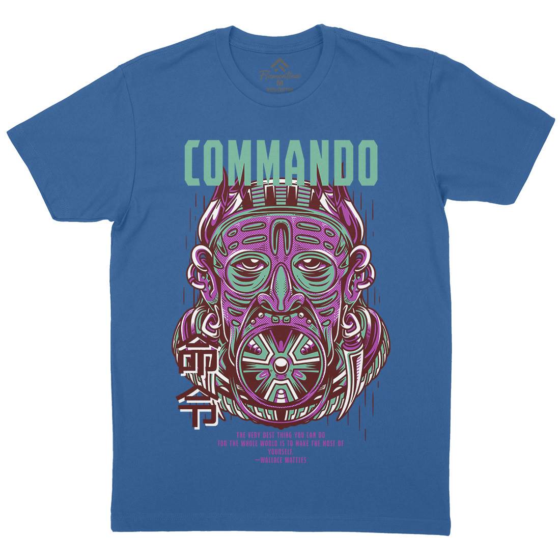 Commando Mens Organic Crew Neck T-Shirt Army D731