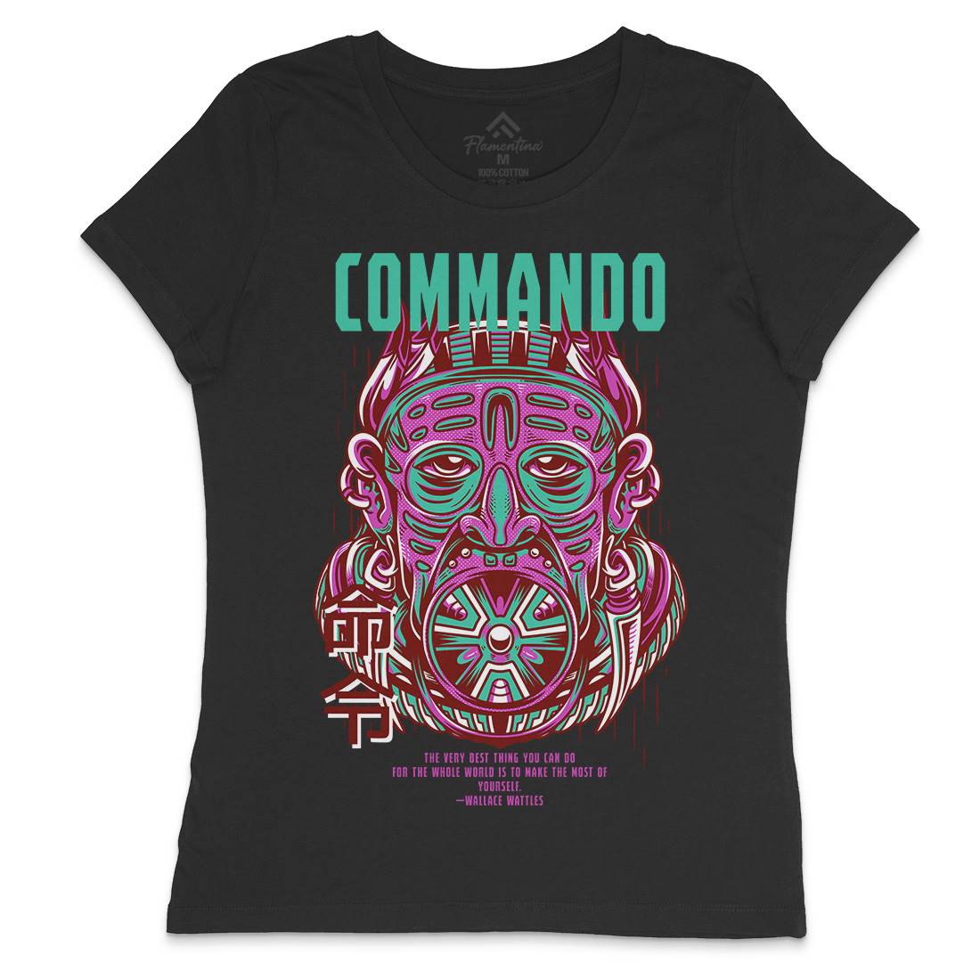 Commando Womens Crew Neck T-Shirt Army D731