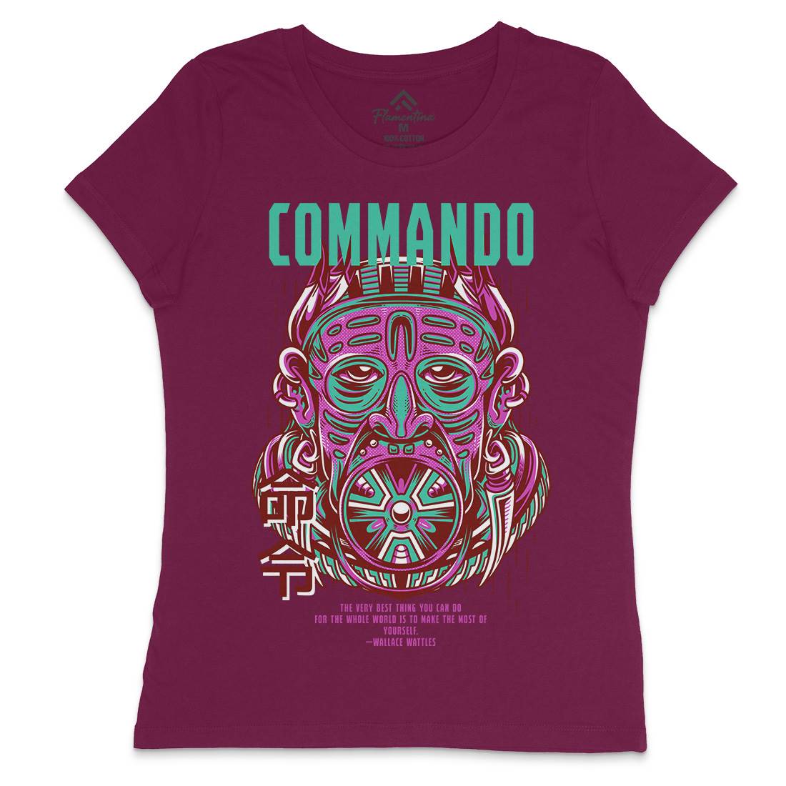 Commando Womens Crew Neck T-Shirt Army D731
