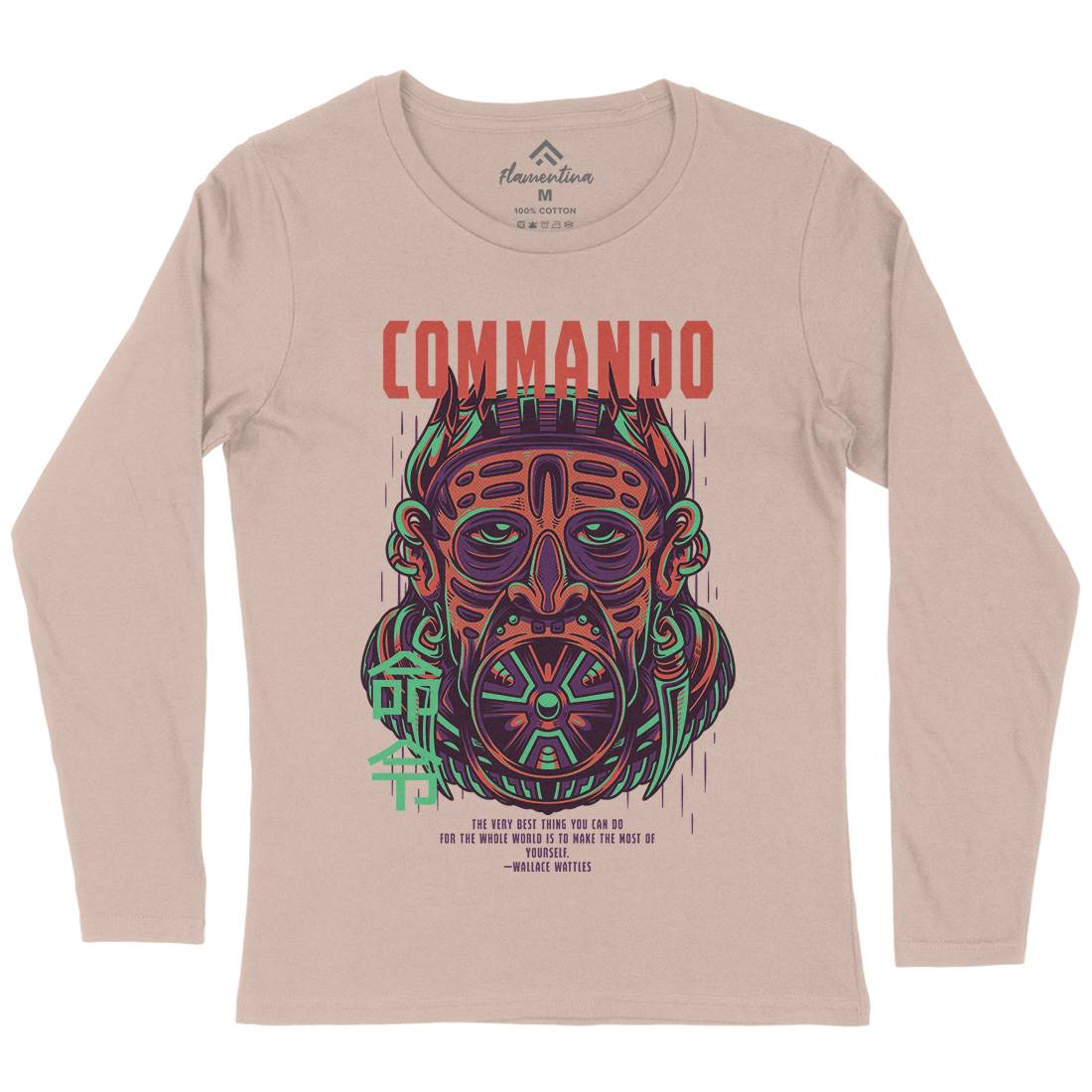 Commando Womens Long Sleeve T-Shirt Army D731