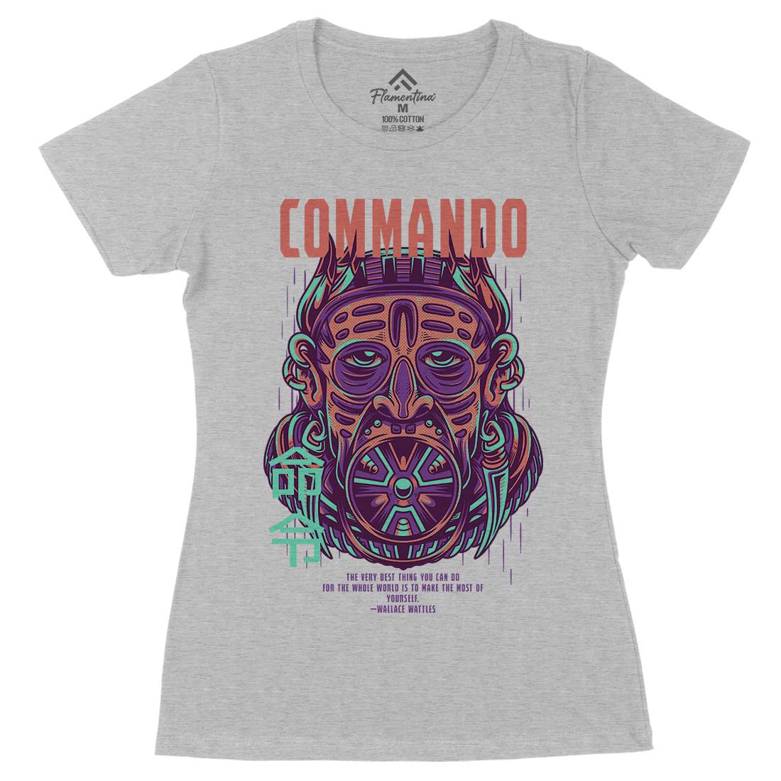 Commando Womens Organic Crew Neck T-Shirt Army D731