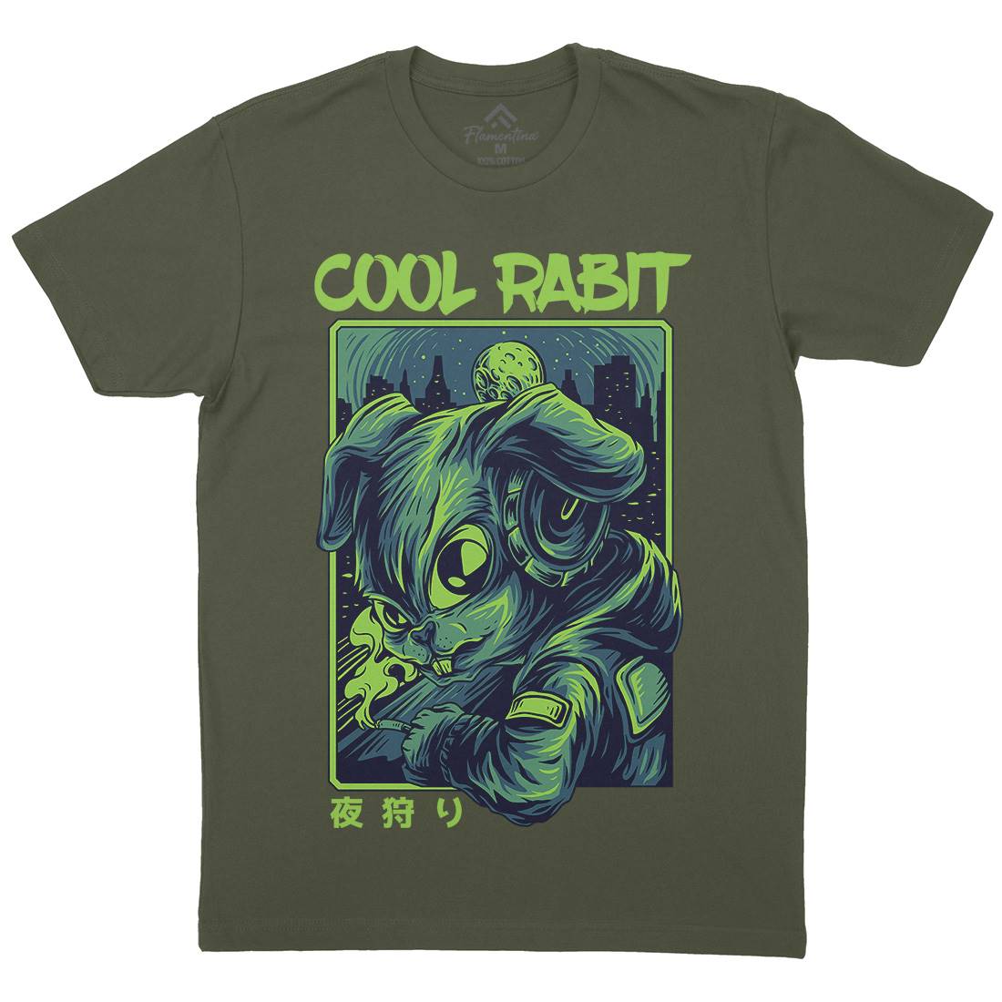 Cool Rabbit Mens Organic Crew Neck T-Shirt Space D733