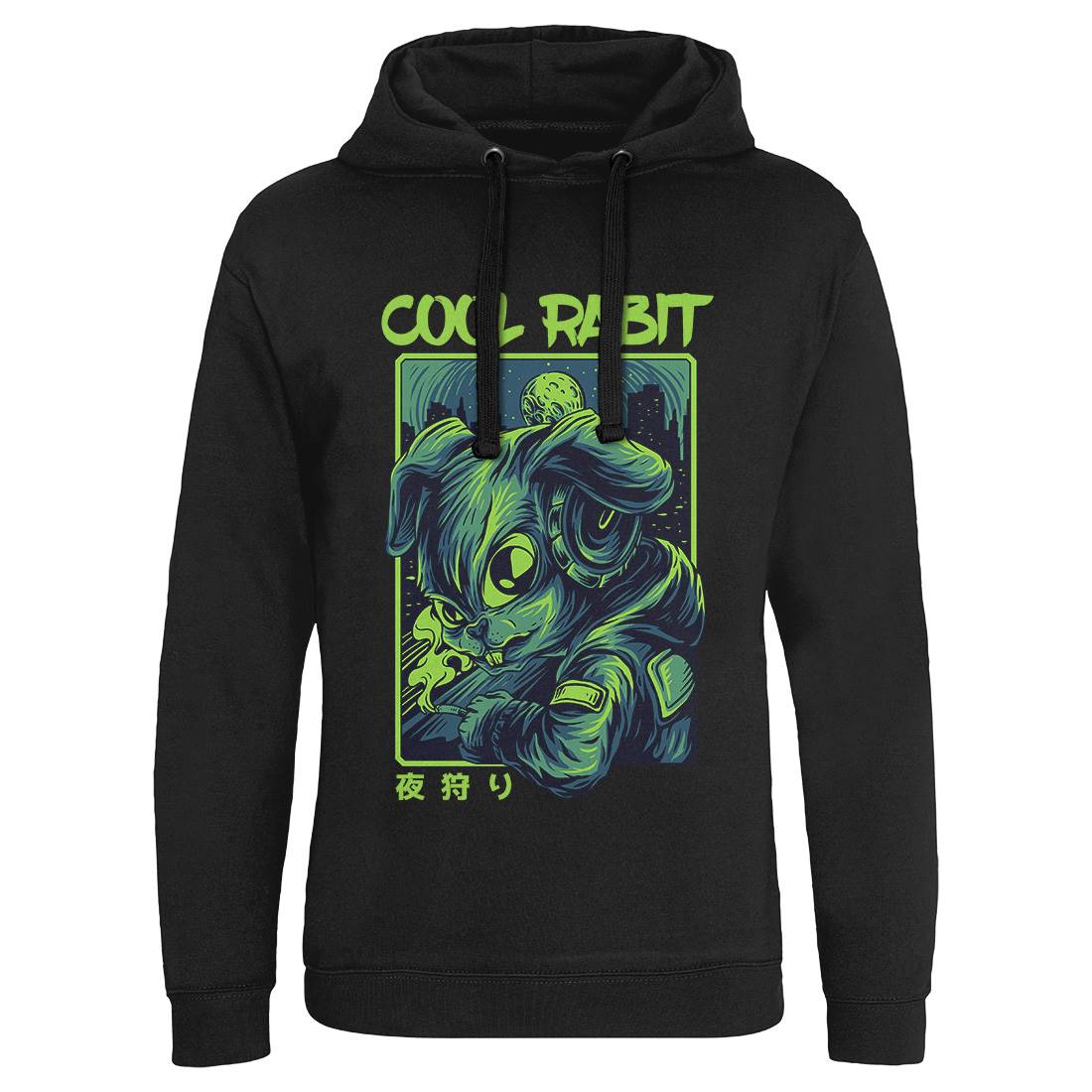 Cool Rabbit Mens Hoodie Without Pocket Space D733