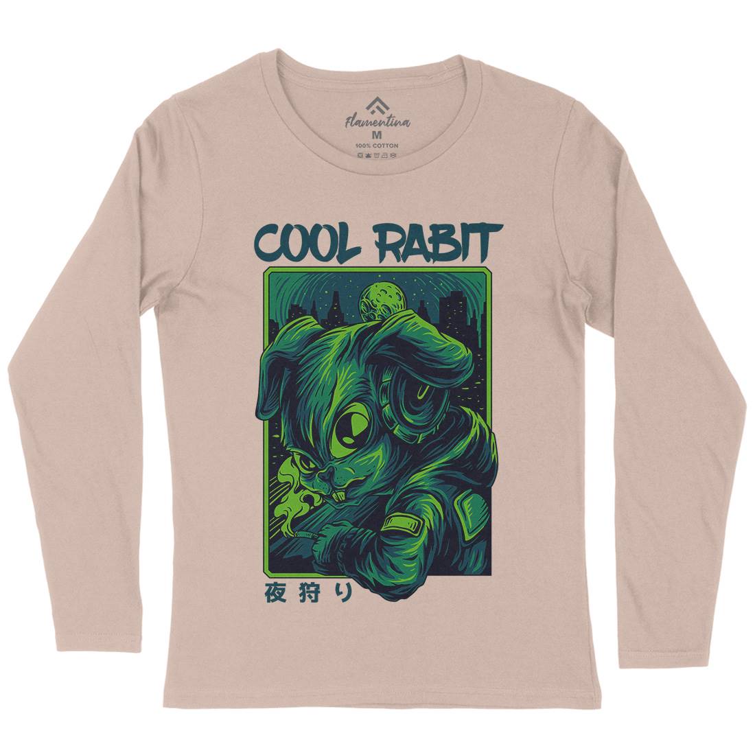 Cool Rabbit Womens Long Sleeve T-Shirt Space D733