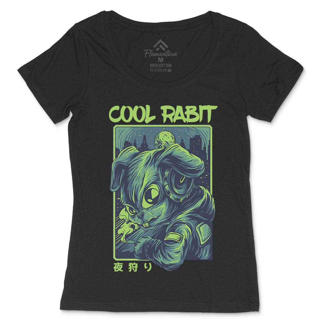 Cool Rabbit Womens Scoop Neck T-Shirt Space D733