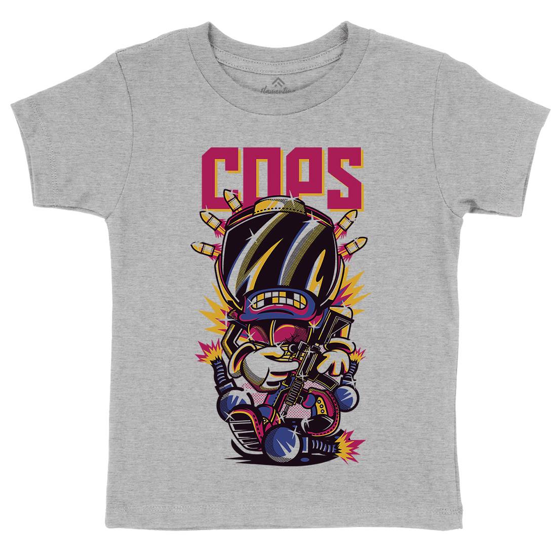 Cops Kids Crew Neck T-Shirt Space D734