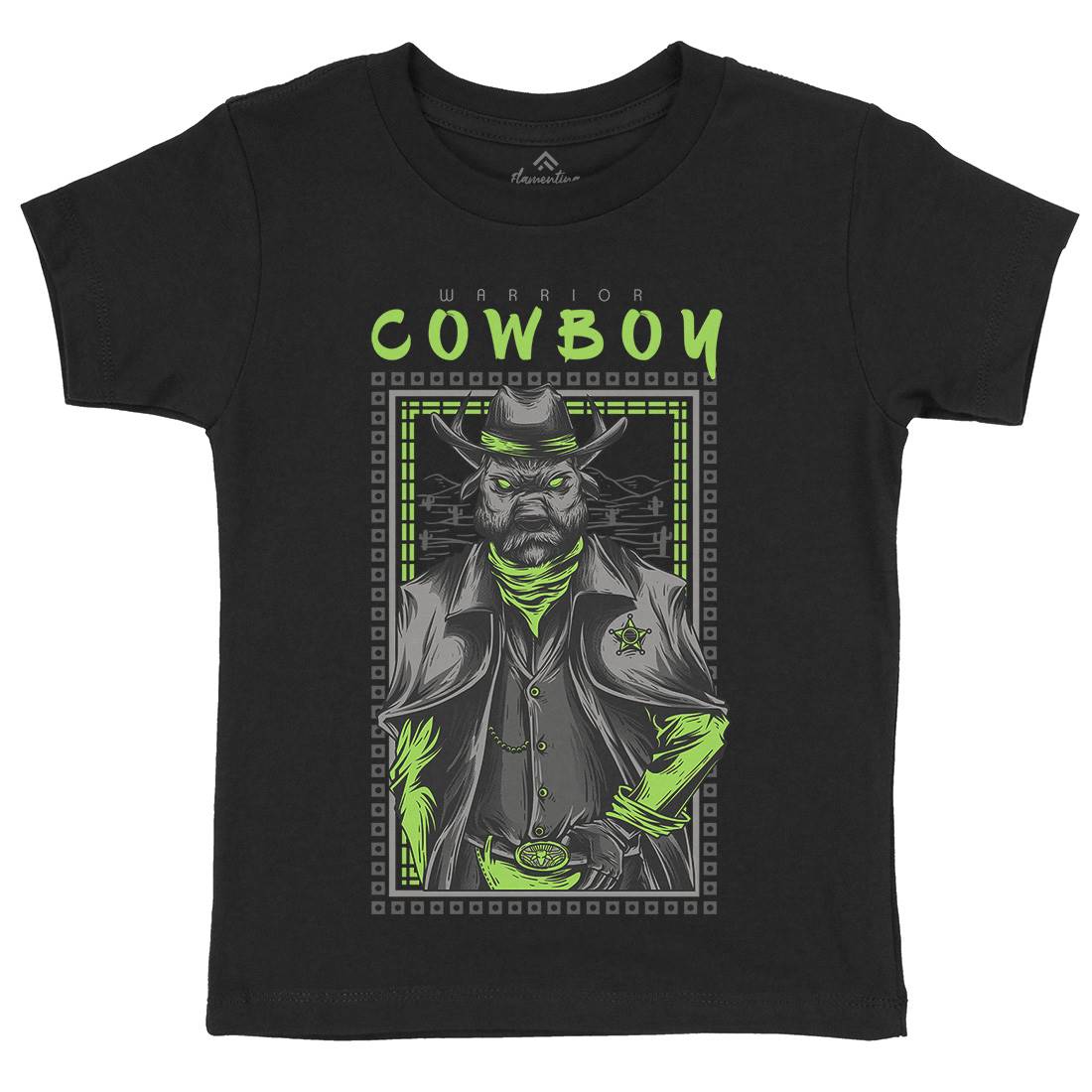 Cowboy Warrior Kids Crew Neck T-Shirt American D735