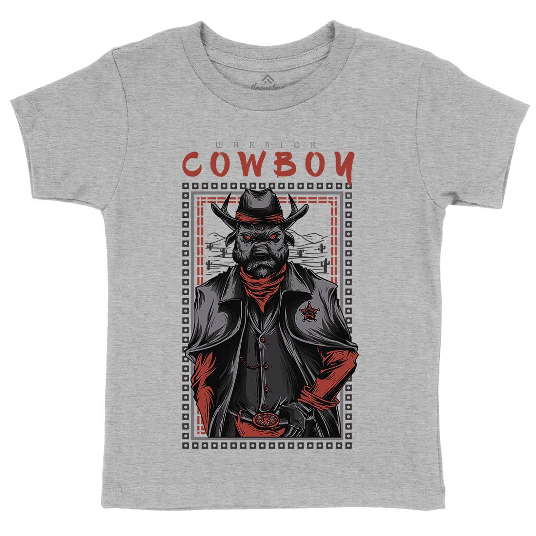 Cowboy Warrior Kids Organic Crew Neck T-Shirt American D735