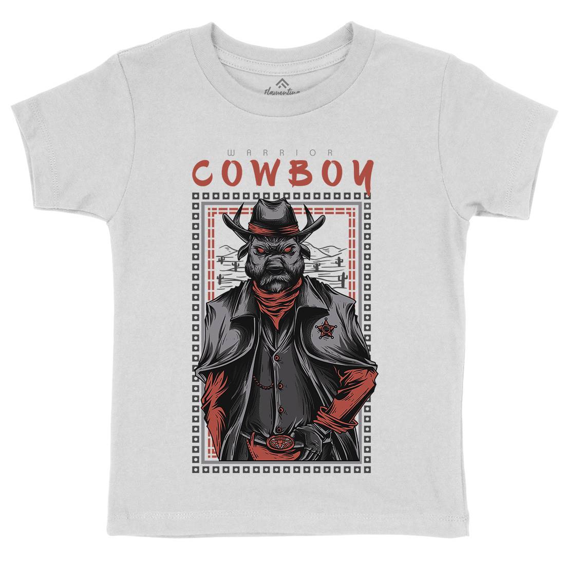Cowboy Warrior Kids Organic Crew Neck T-Shirt American D735