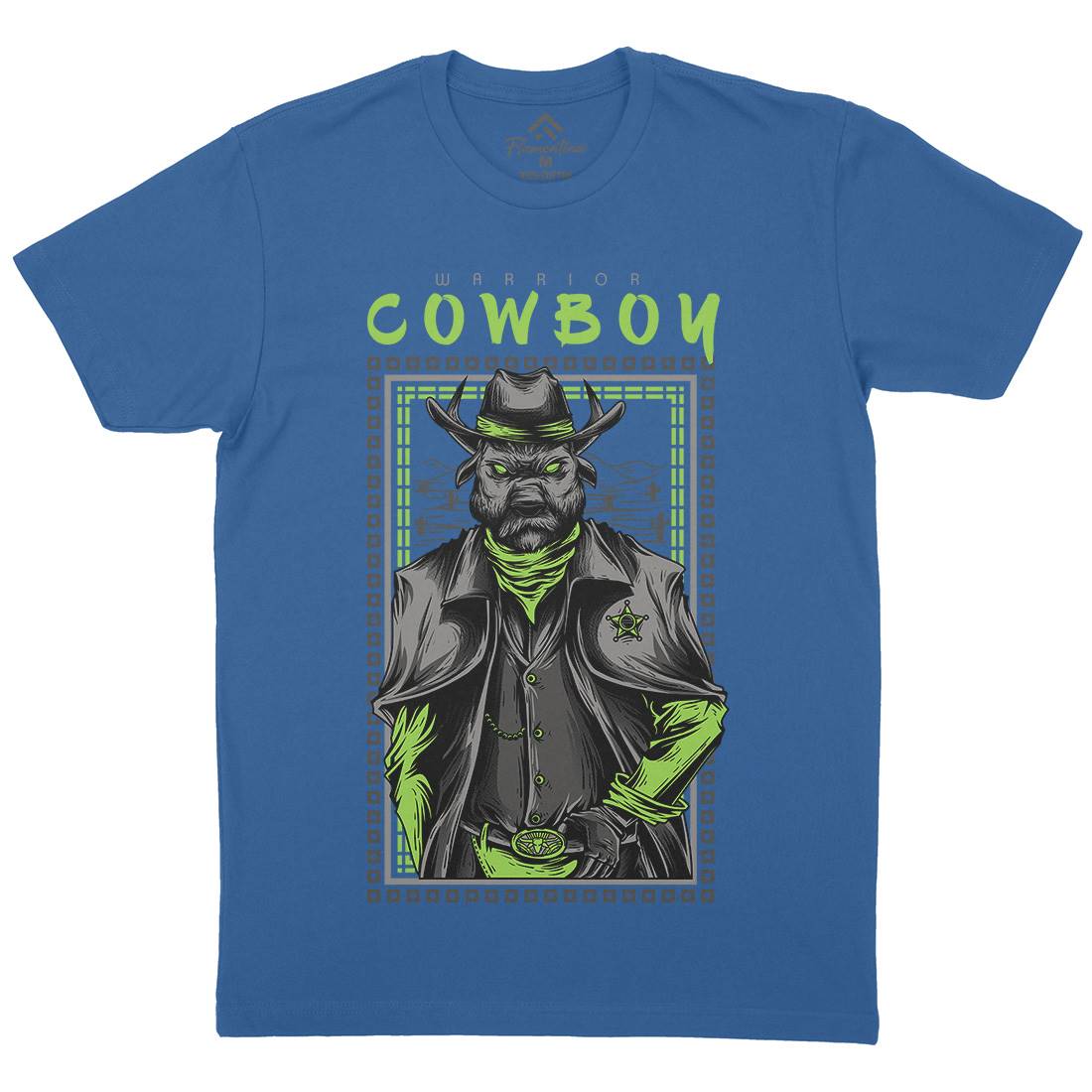 Cowboy Warrior Mens Crew Neck T-Shirt American D735