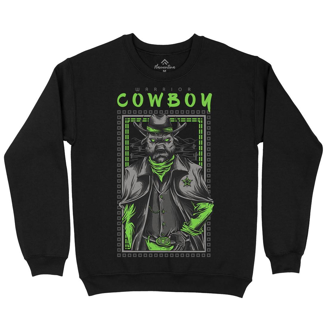 Cowboy Warrior Mens Crew Neck Sweatshirt American D735