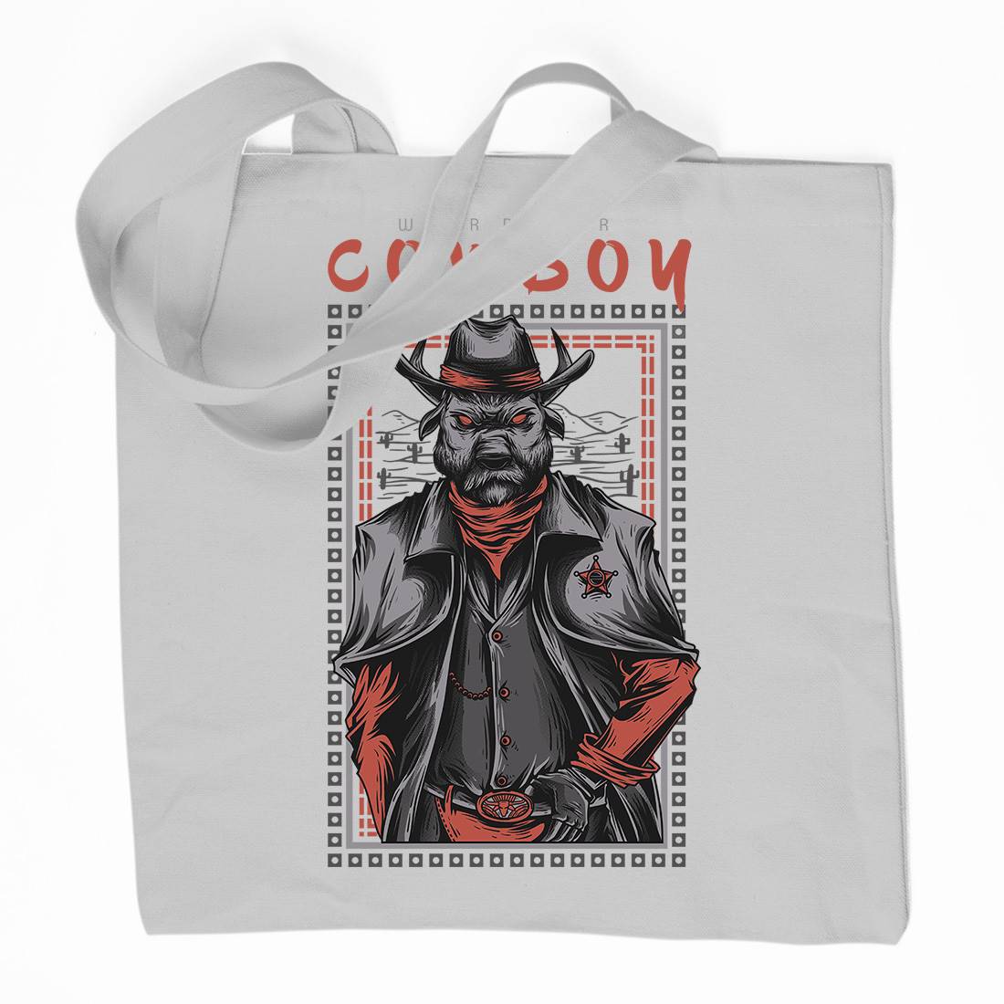 Cowboy Warrior Organic Premium Cotton Tote Bag American D735