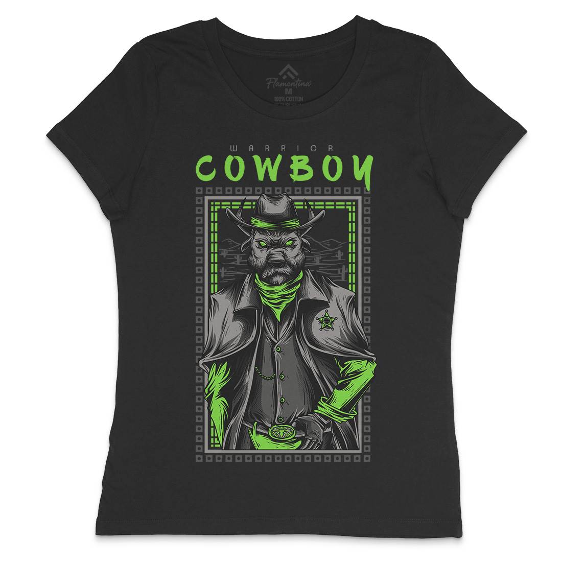Cowboy Warrior Womens Crew Neck T-Shirt American D735