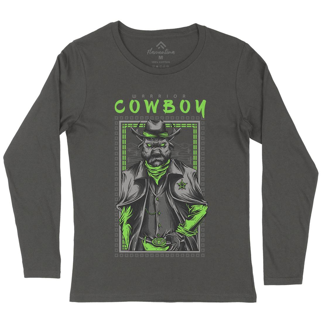 Cowboy Warrior Womens Long Sleeve T-Shirt American D735