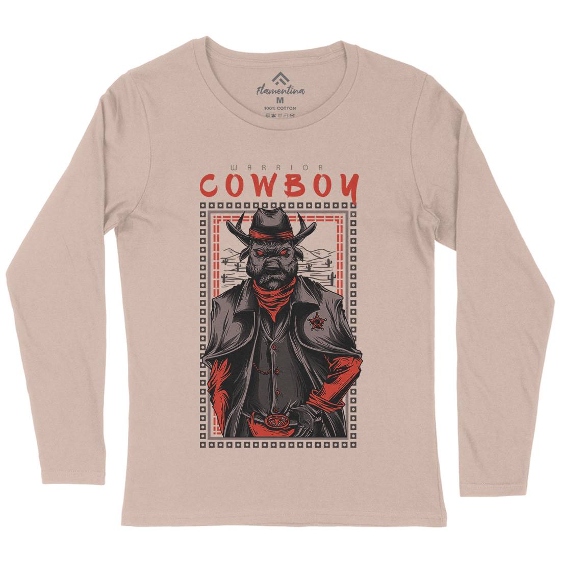 Cowboy Warrior Womens Long Sleeve T-Shirt American D735