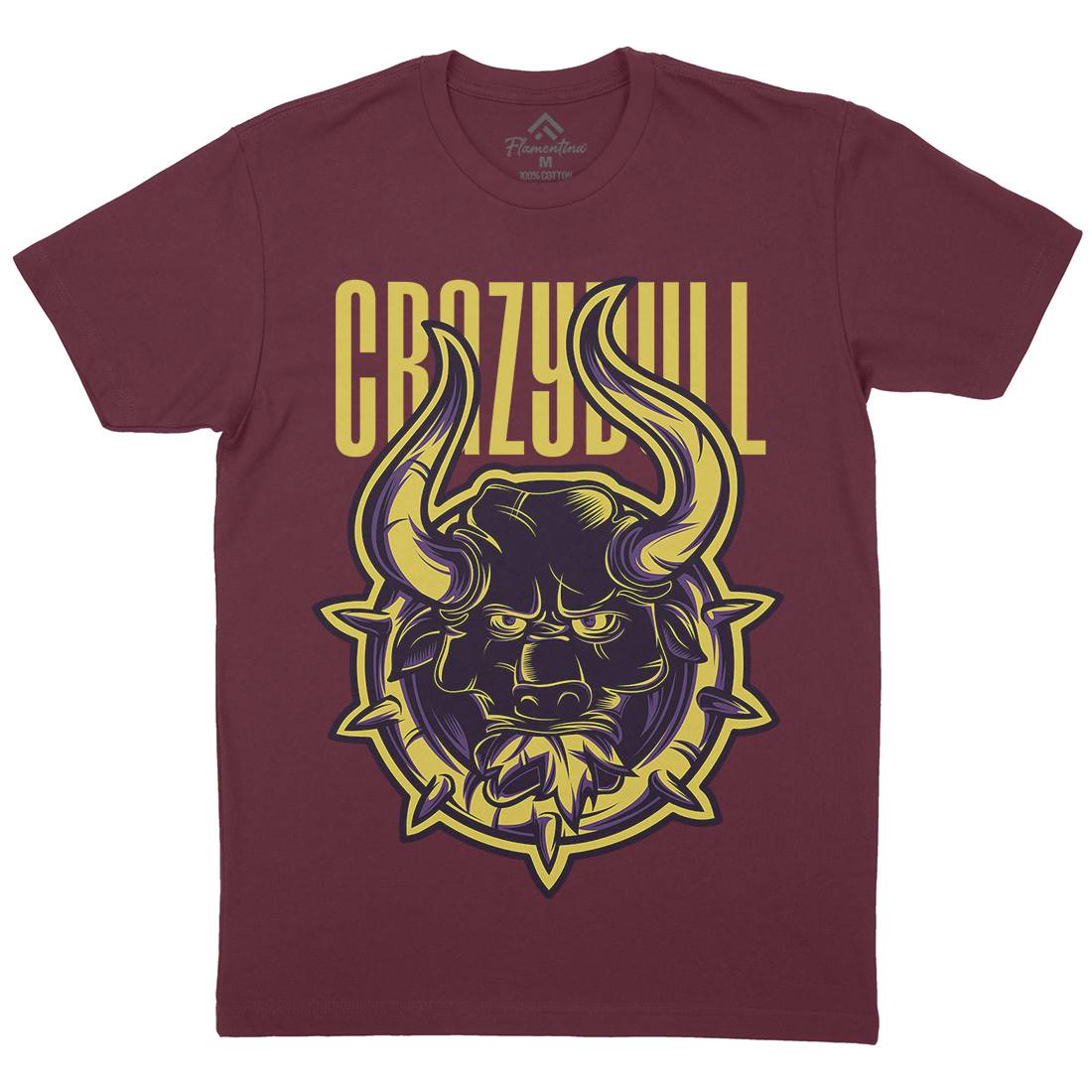 Crazy Bull Mens Crew Neck T-Shirt Animals D736
