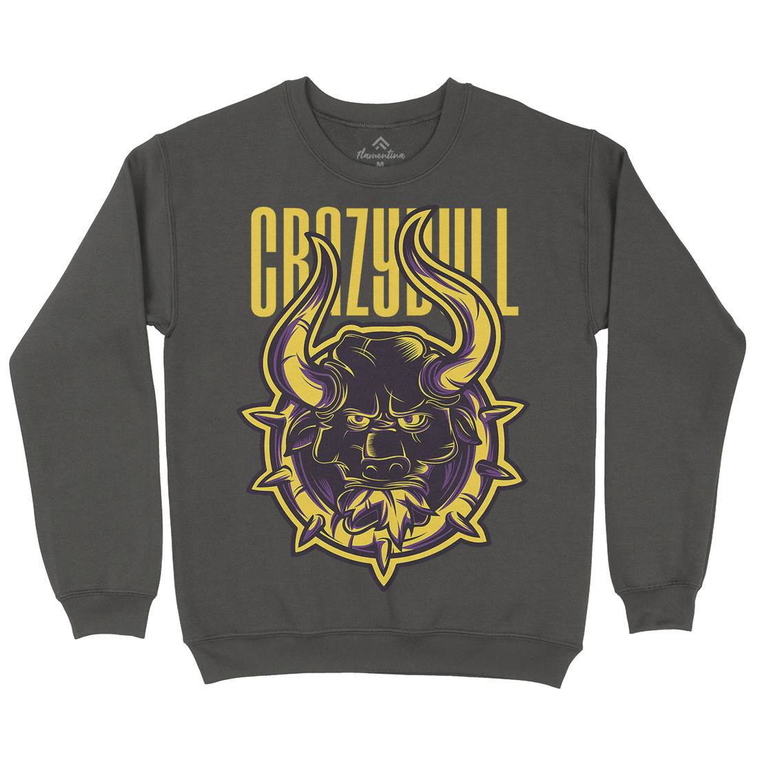 Crazy Bull Mens Crew Neck Sweatshirt Animals D736