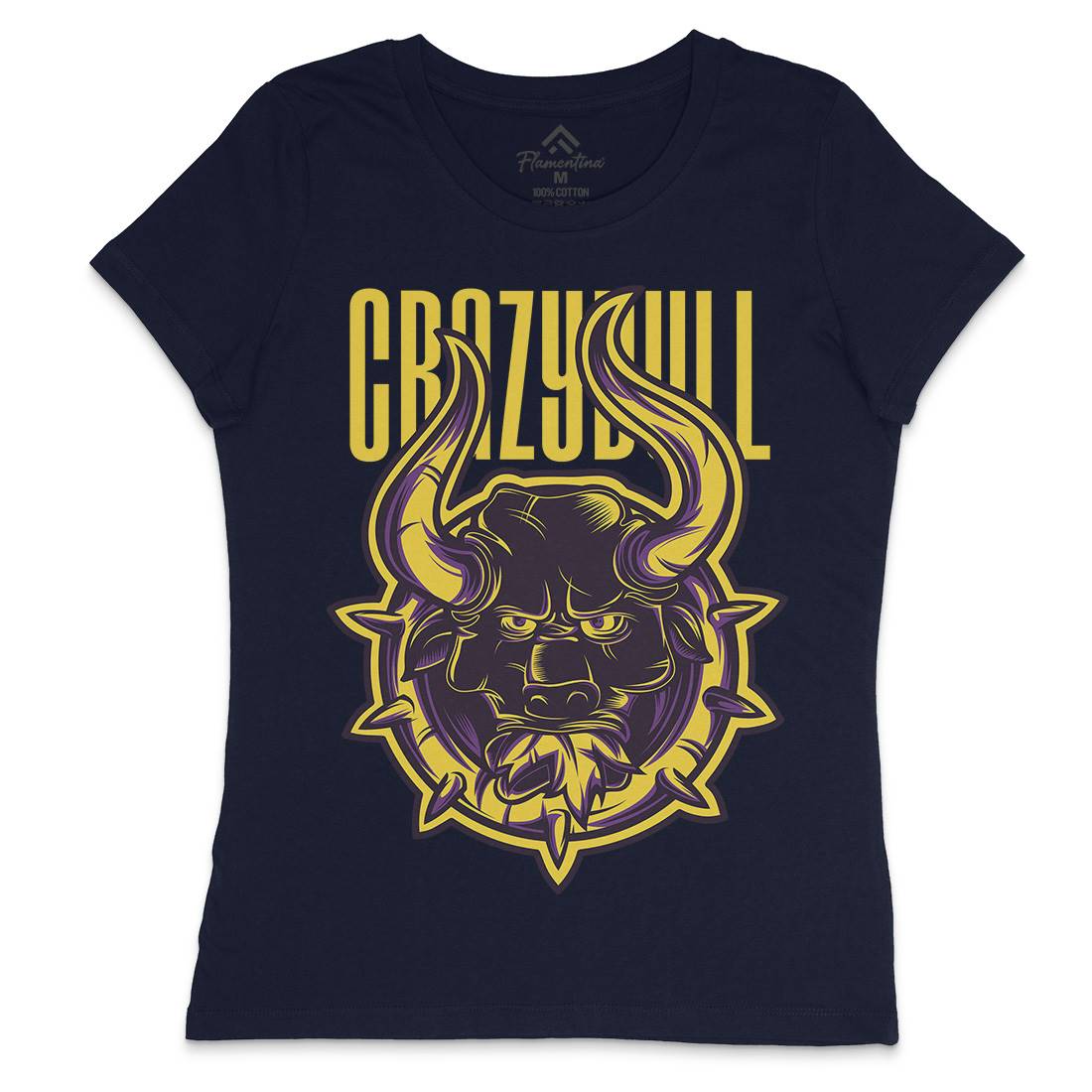 Crazy Bull Womens Crew Neck T-Shirt Animals D736