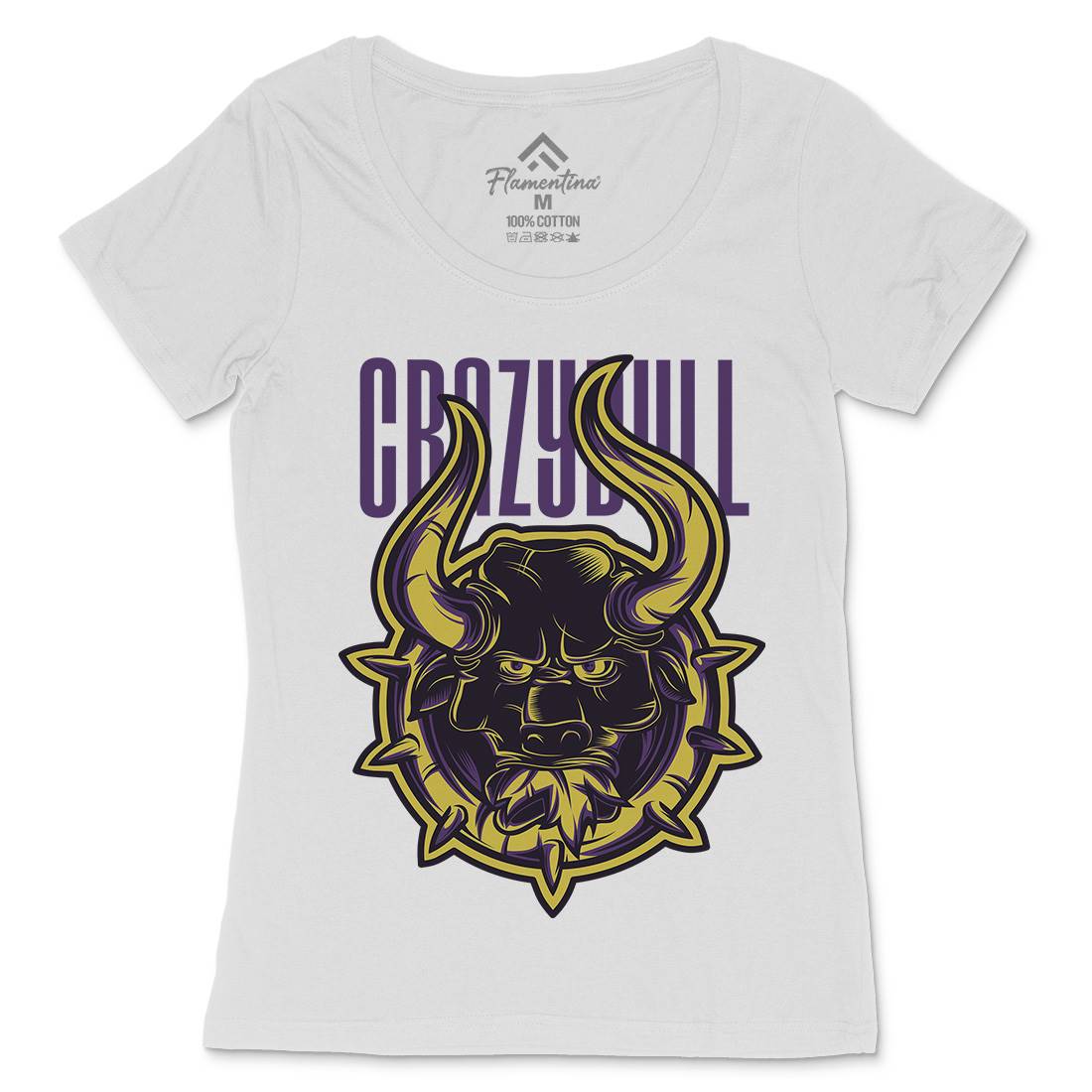 Crazy Bull Womens Scoop Neck T-Shirt Animals D736
