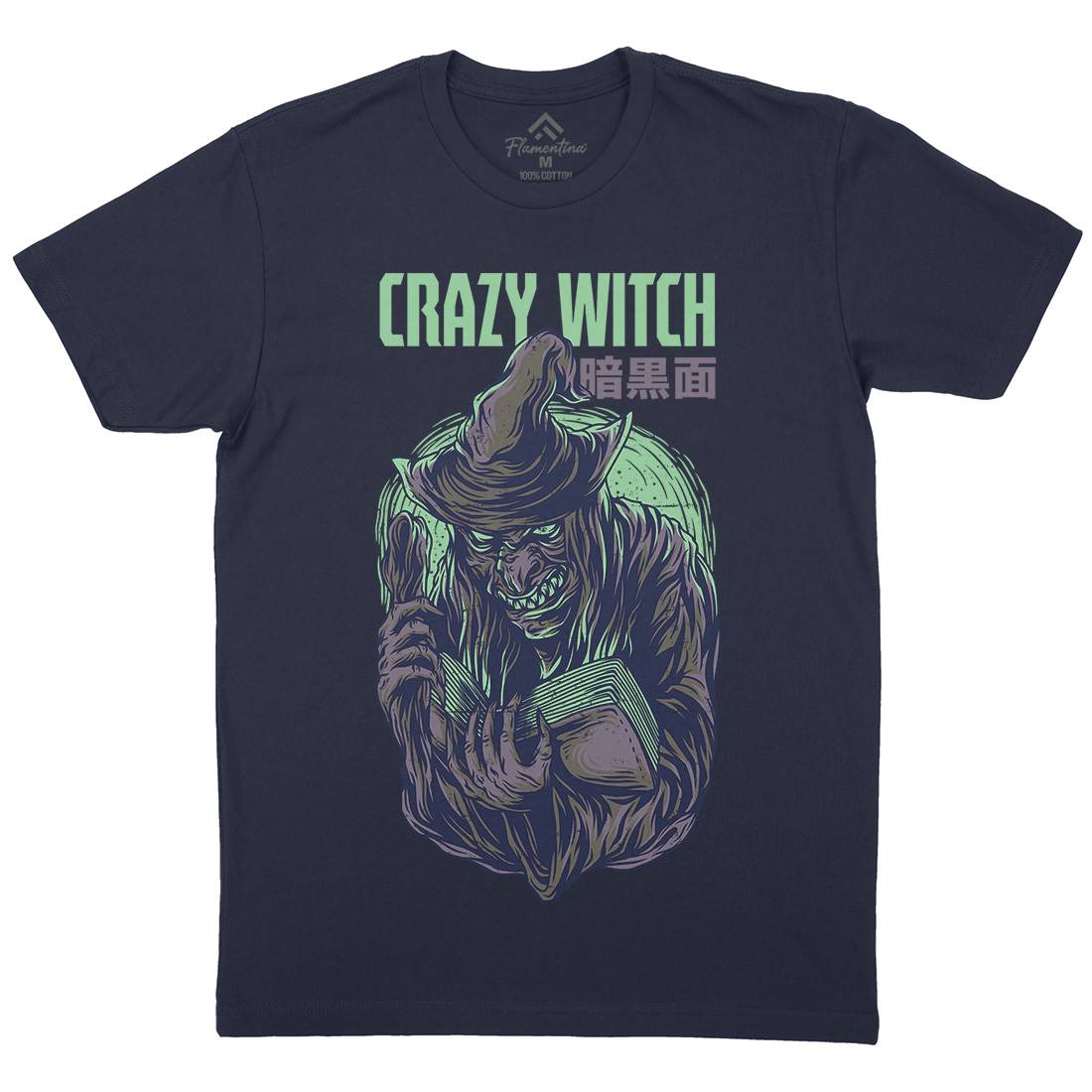 Crazy Witch Mens Crew Neck T-Shirt Horror D737