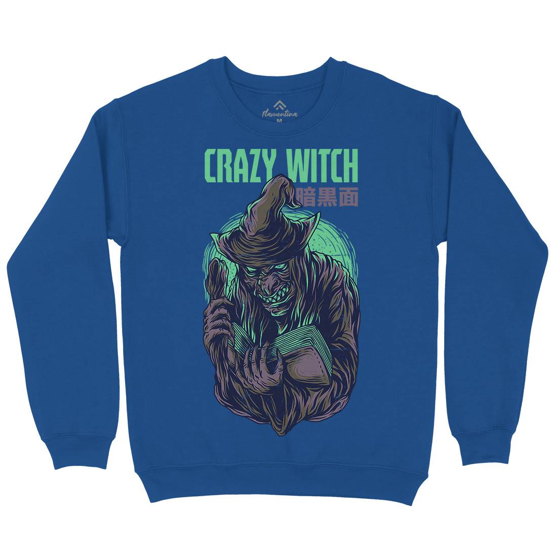 Crazy Witch Kids Crew Neck Sweatshirt Horror D737