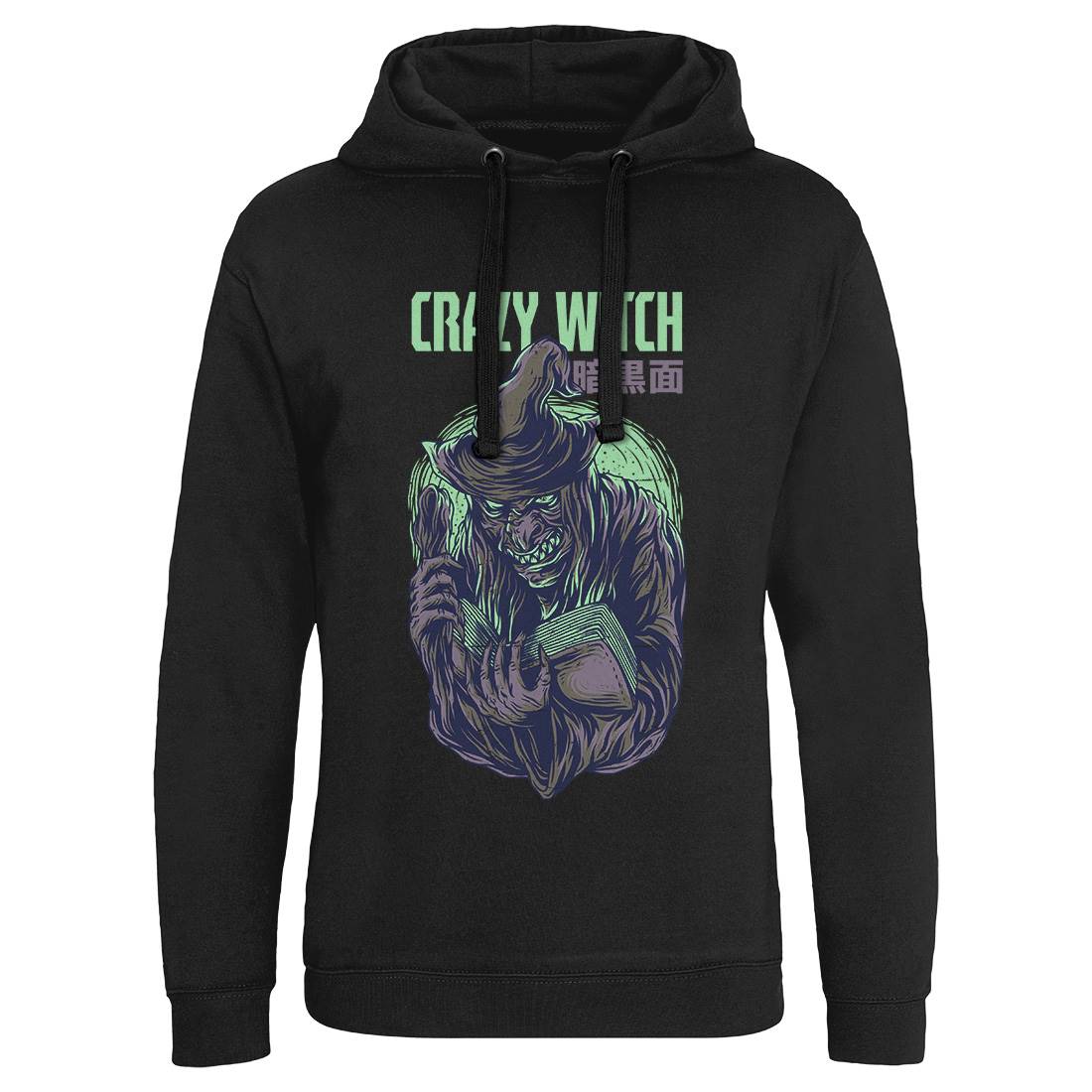 Crazy Witch Mens Hoodie Without Pocket Horror D737